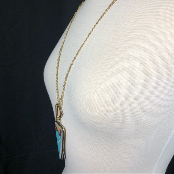 Long Unique Triangle Funky Statement Necklace - Picture 3 of 4